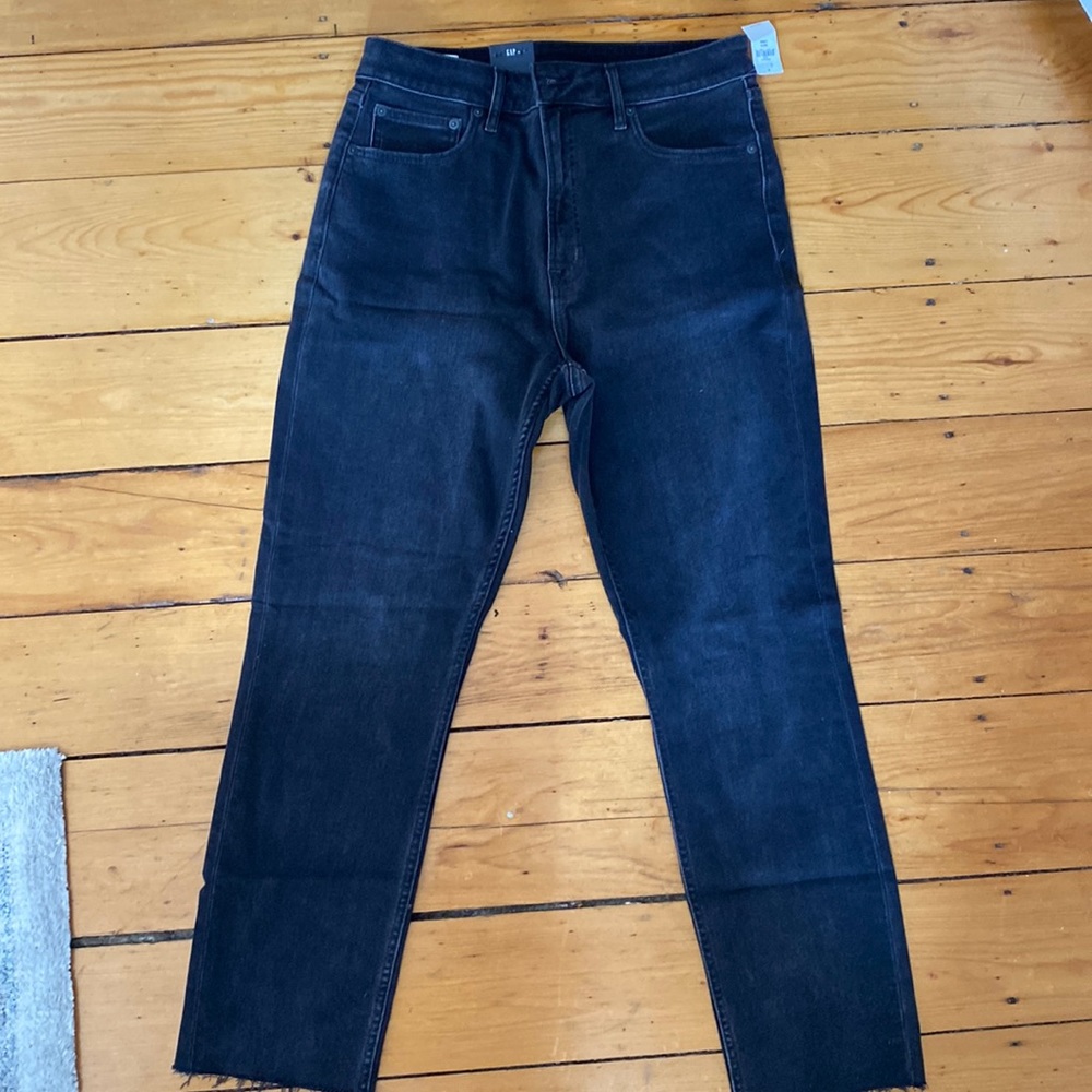 Gap women’s jeans - slim sky high stretch black jeans *new*- size 32/14 long